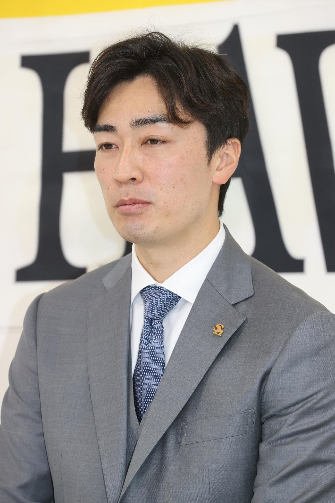 契約更改を終えた和田毅（撮影・梅根麻紀）