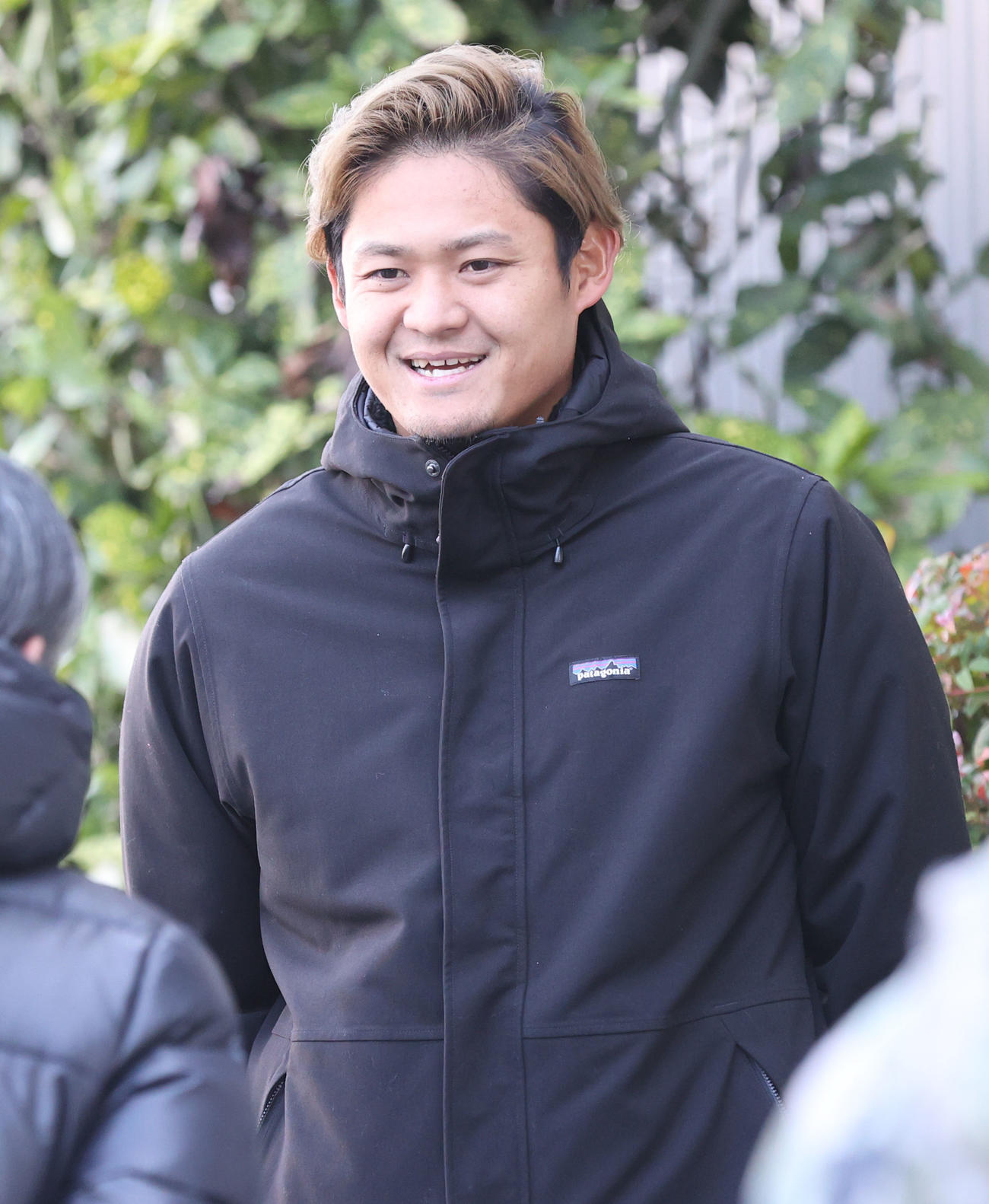 練習を終えた椎野は取材に応じる（撮影・梅根麻紀）