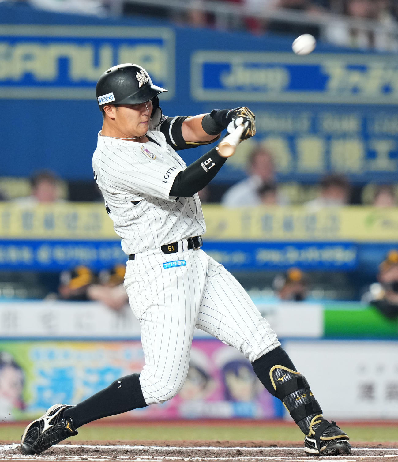 ロッテ山口航輝（2022年10月2日撮影）