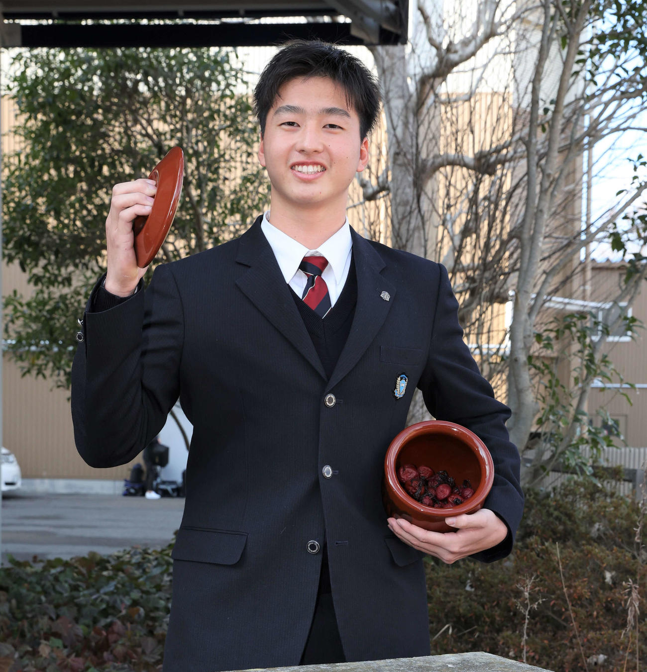祖母が漬けた梅干しを持参し入寮した日本ハム藤田（撮影・黒川智章）