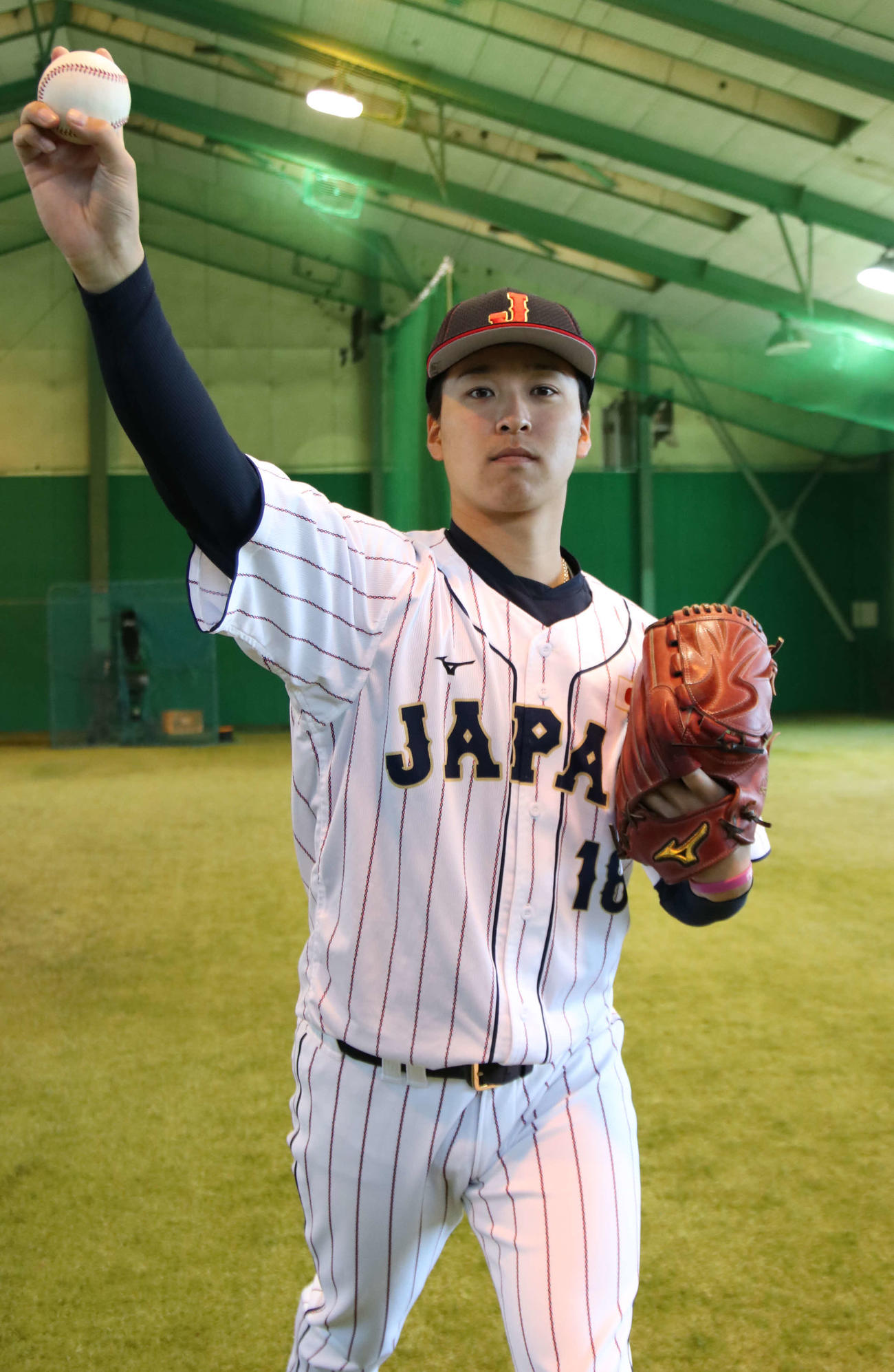プロ入りを目指す信越硬式野球クラブの工藤（撮影・山崎純一）