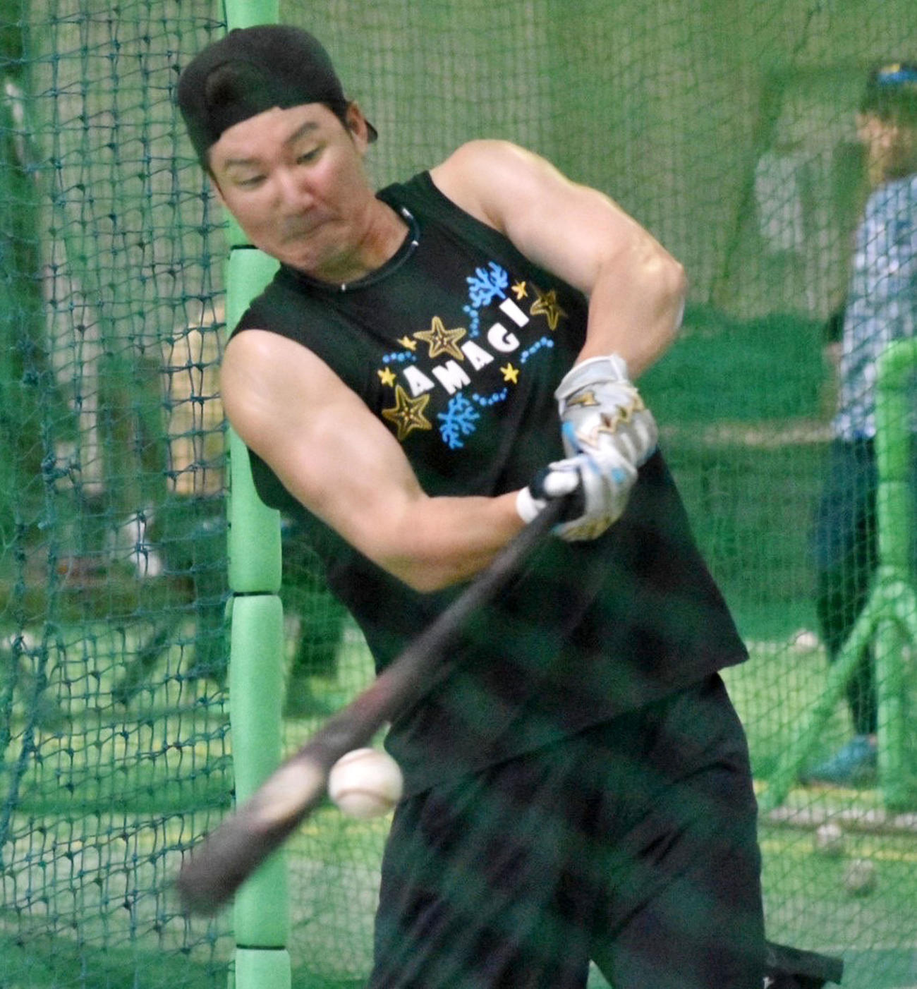 ソフトバンクの近藤らと合同自主トレを行う阪神渡辺諒（撮影・只松憲）