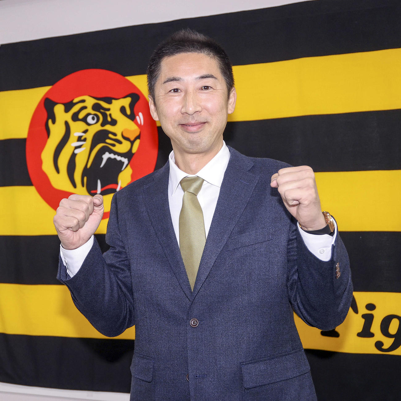 阪神打撃コーチに就任し意気込む今岡氏（撮影・上山淳一）