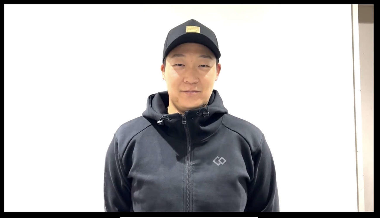 阪神大山は藤浪にビデオメッセージを送る＝2023年1月21日、阪神球団提供