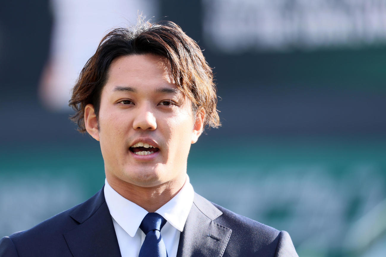 ポスティング移籍会見行った藤浪（撮影・加藤哉）