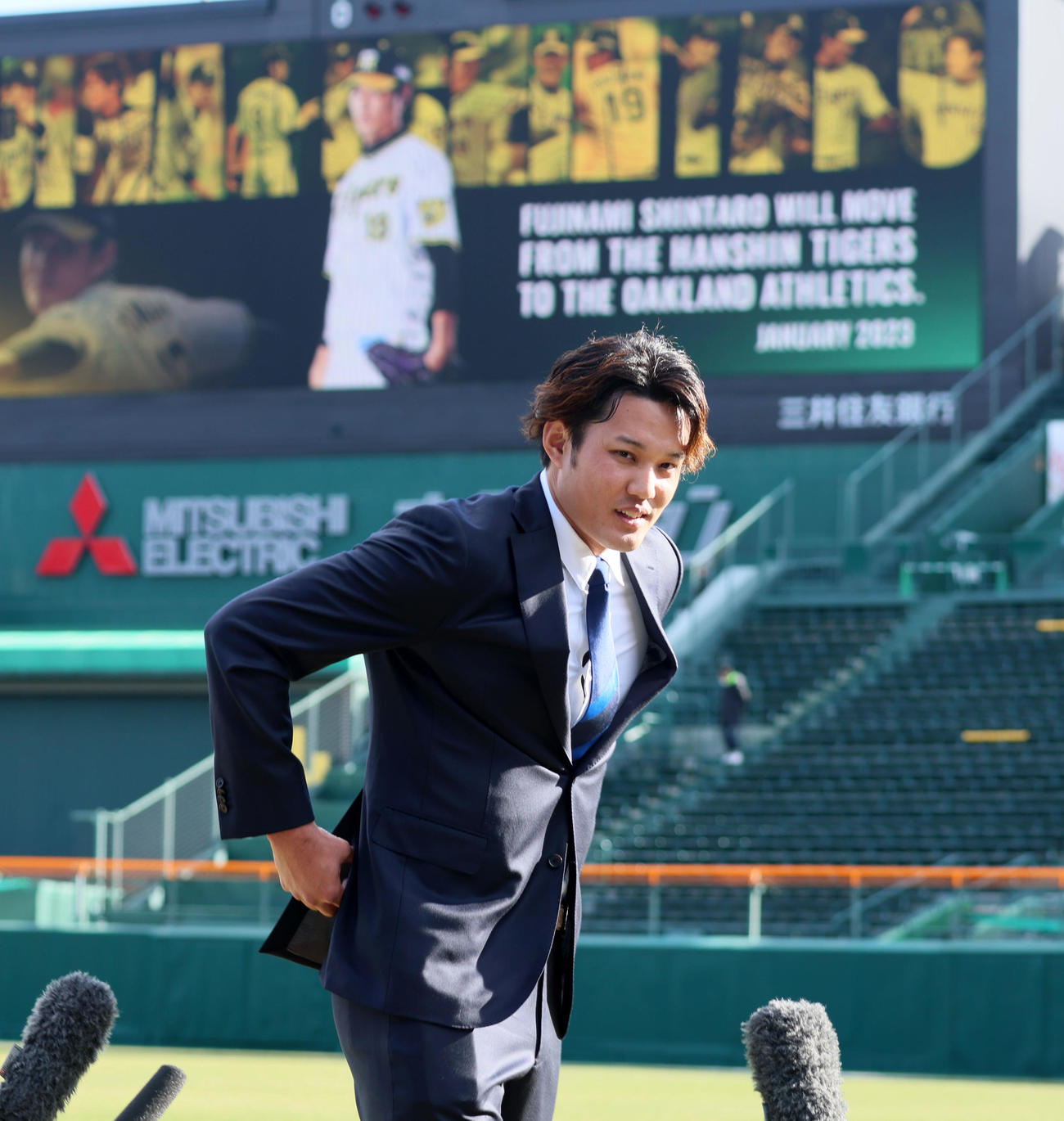 ポスティング移籍会見行った藤浪（撮影・加藤哉）