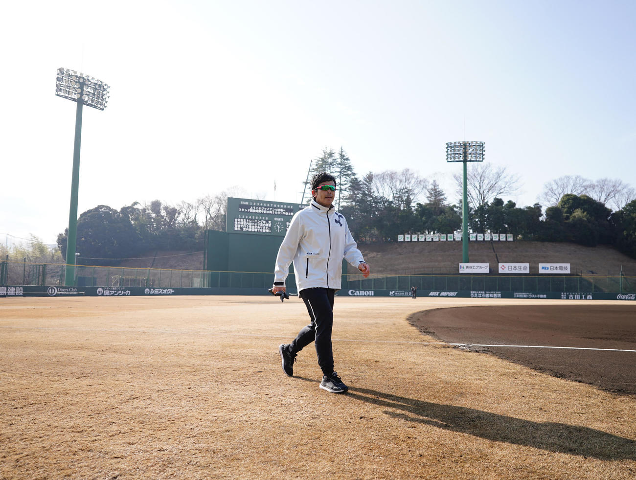 ジャイアンツ球場での自主トレに臨む巨人松田（撮影・江口和貴）
