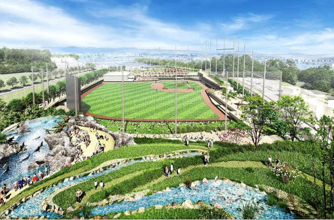 球場と水族館が一体となる東京ジャイアンツタウン（イメージ図）
