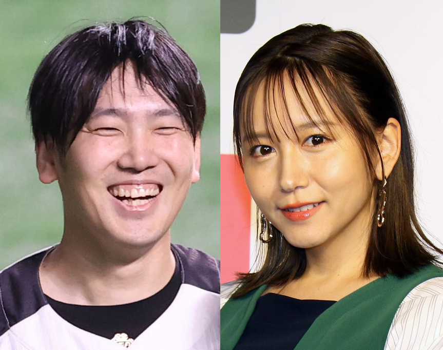 ソフトバンク石川柊太（左）と大場美奈
