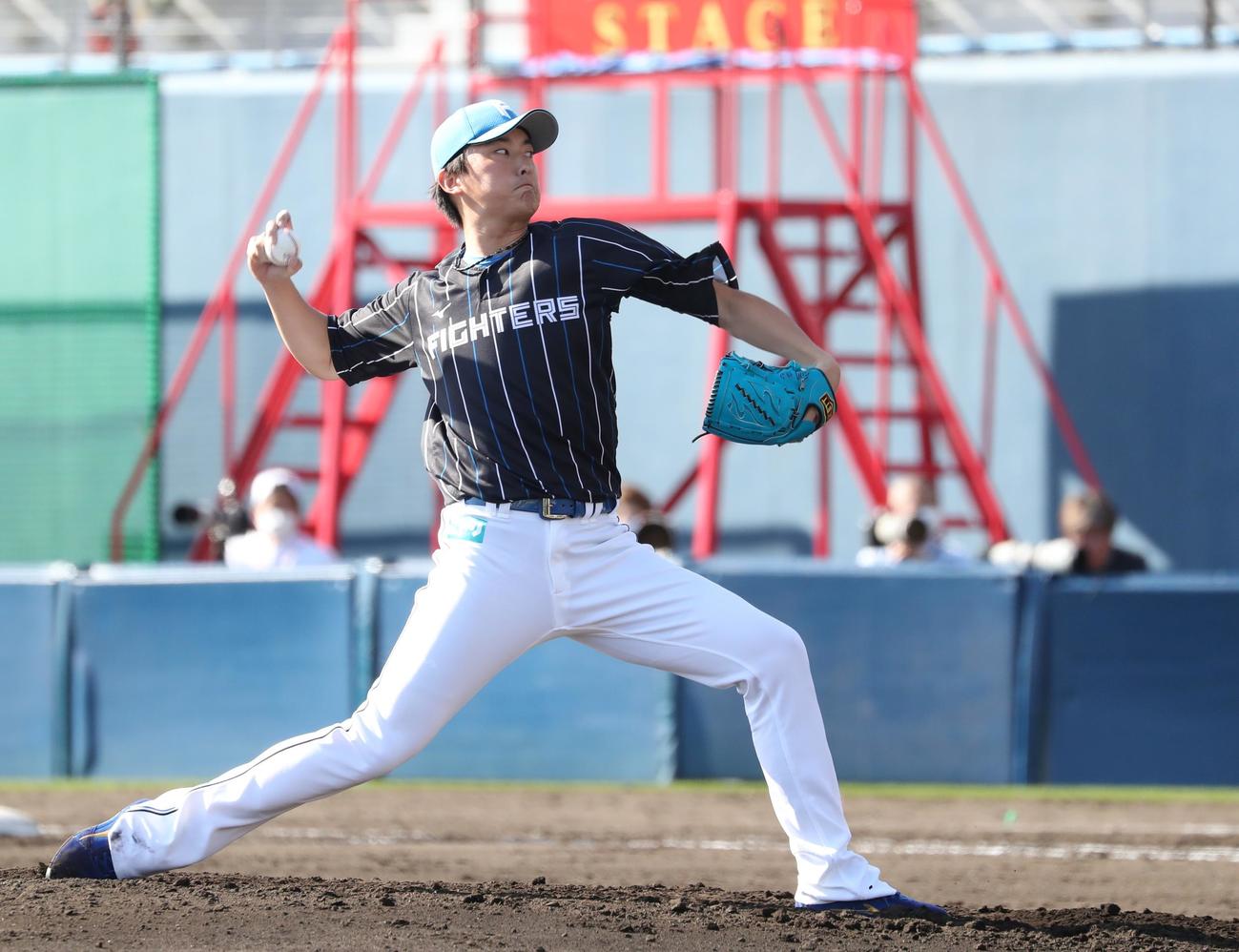 紅白戦　7回に登板の石川（撮影・黒川智章）