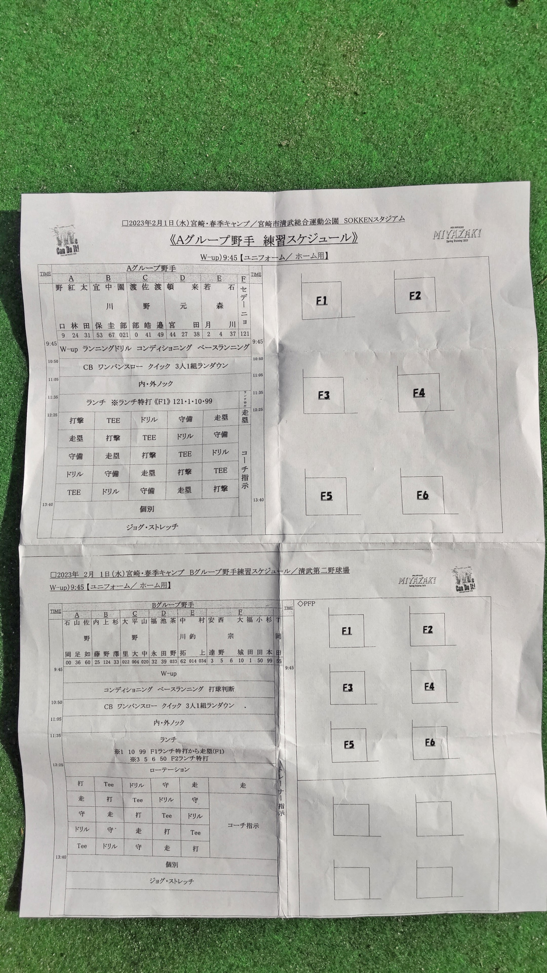 オリックスの練習メニュー