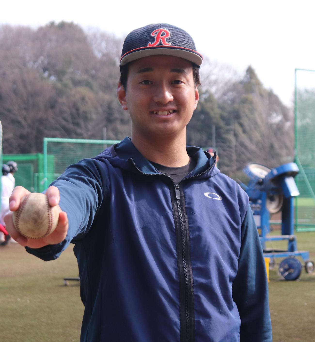 今年の抱負を語った流通経大・阿部（撮影・星夏穂）