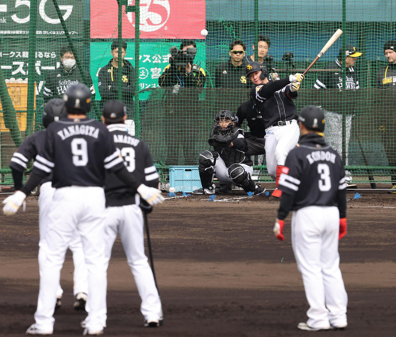 フリー打撃で快音を響かす正木智也（撮影・梅根麻紀）