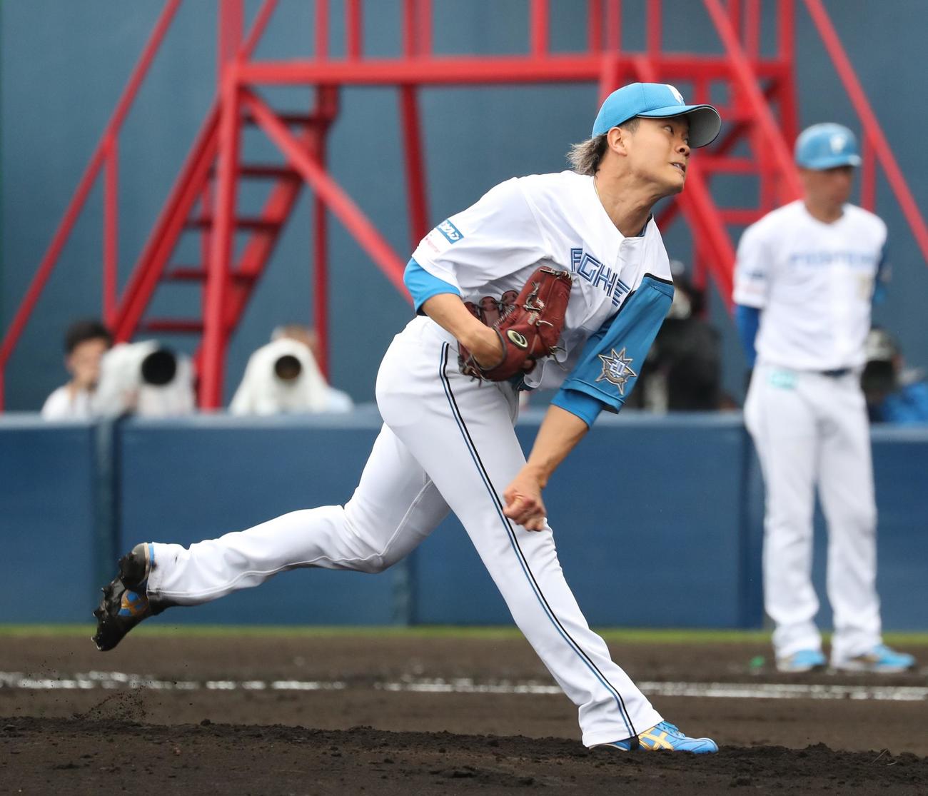 紅白戦　3回に登板の福田（撮影・黒川智章）
