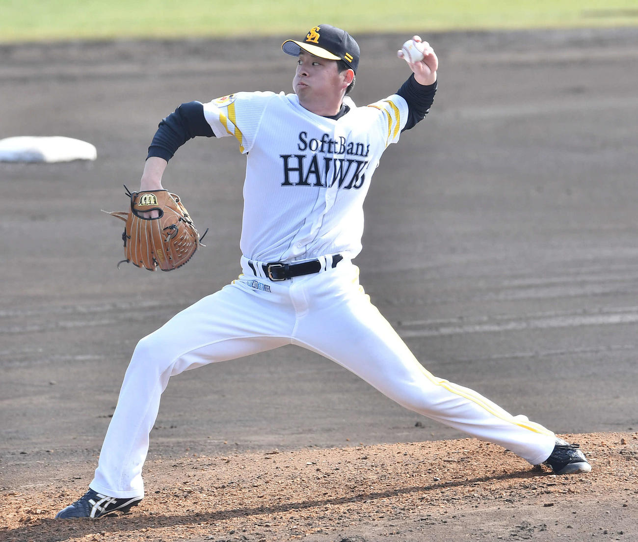 フリー打撃に登板した大関（撮影・岩下翔太）