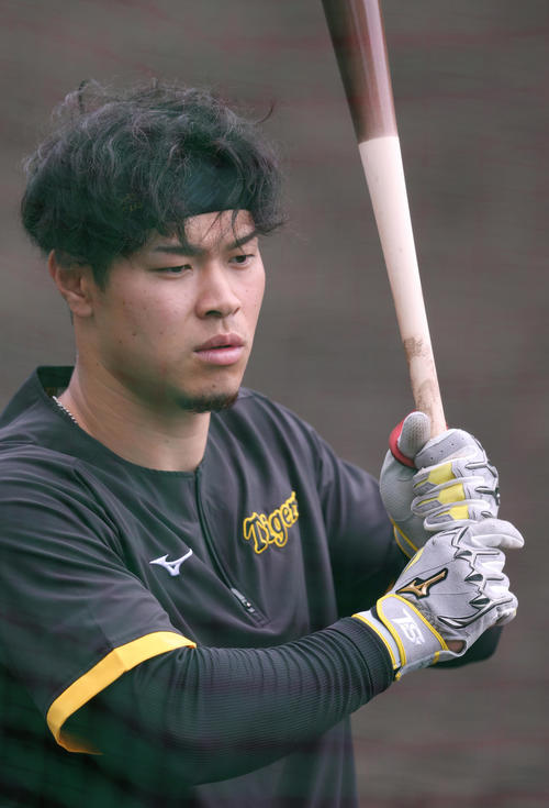 阪神】佐藤輝明シート打撃へ気合「速い球を打ち返せるように」ポイント