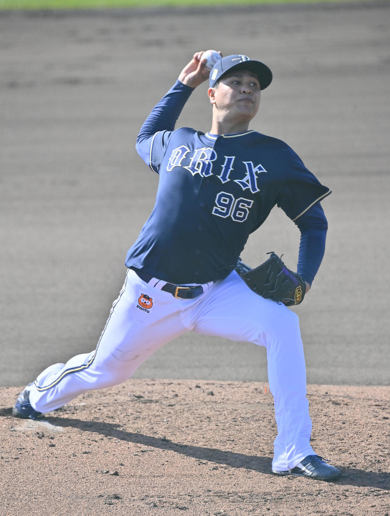 フリー打撃に登板するオリックス宇田川（撮影・和賀正仁）