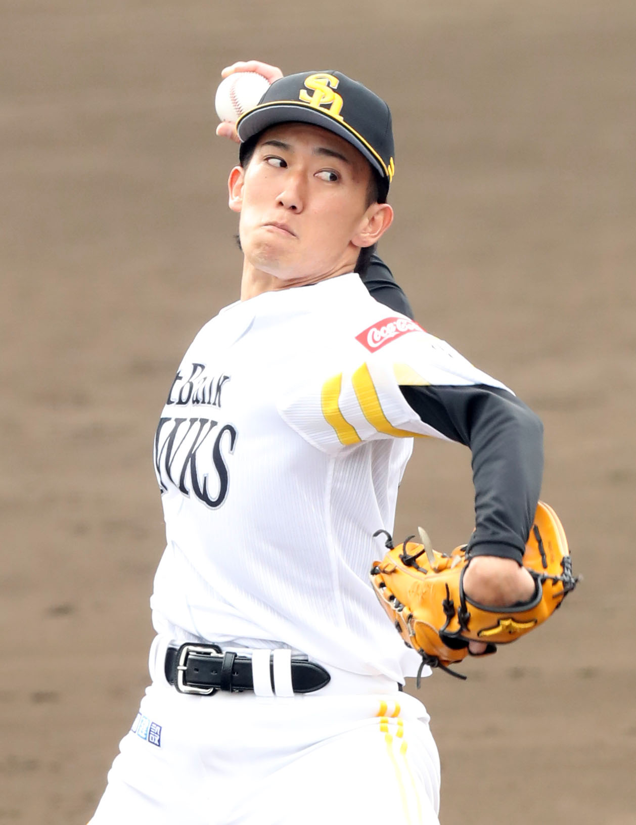 シート打撃に登板した大津（撮影・屋方直哉）