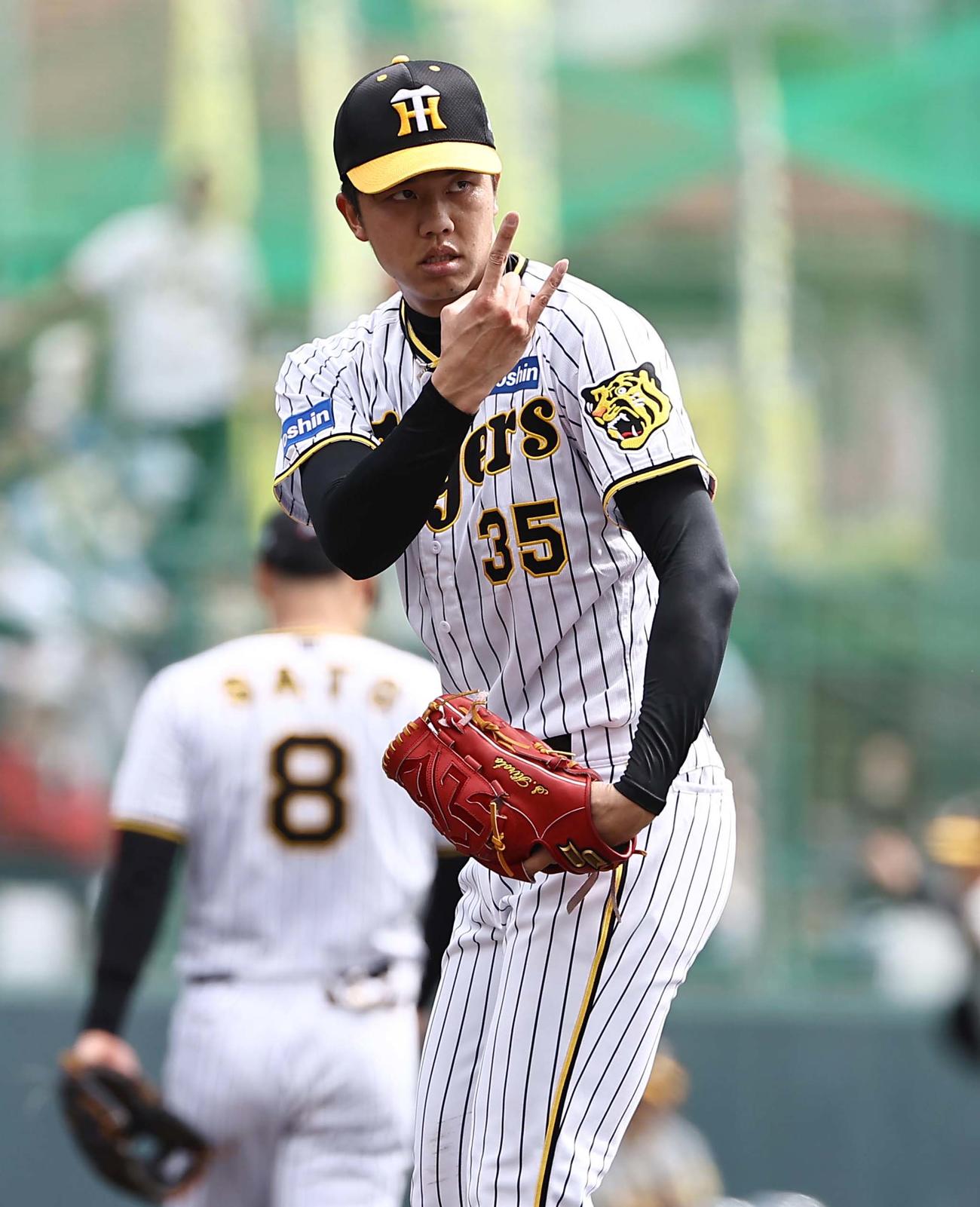 紅白戦で最速157キロを投げ込み好投した才木（撮影・上田博志）