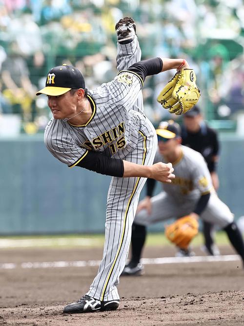 紅白戦　紅組先発の西純（撮影・上田博志）