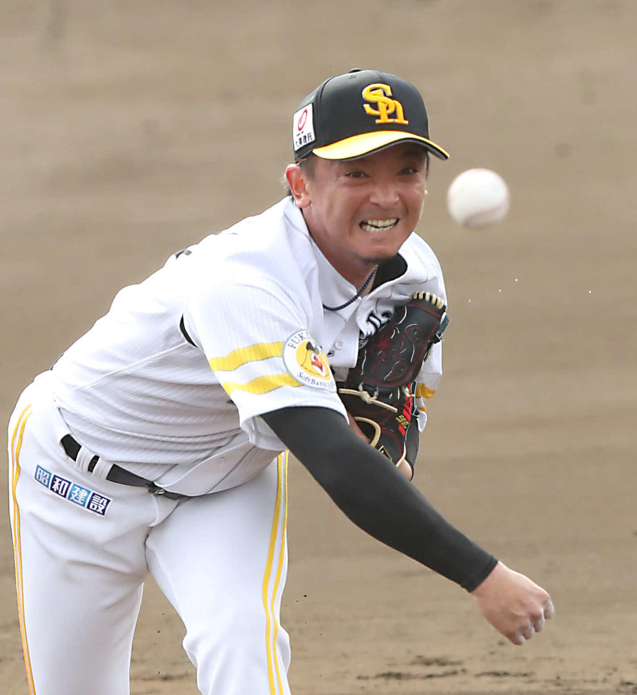 シート打撃に登板した東浜（撮影・屋方直哉）