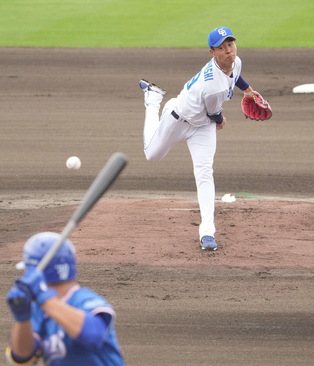 サムスンとの練習試合に先発した中日高橋宏（撮影・森本幸一）