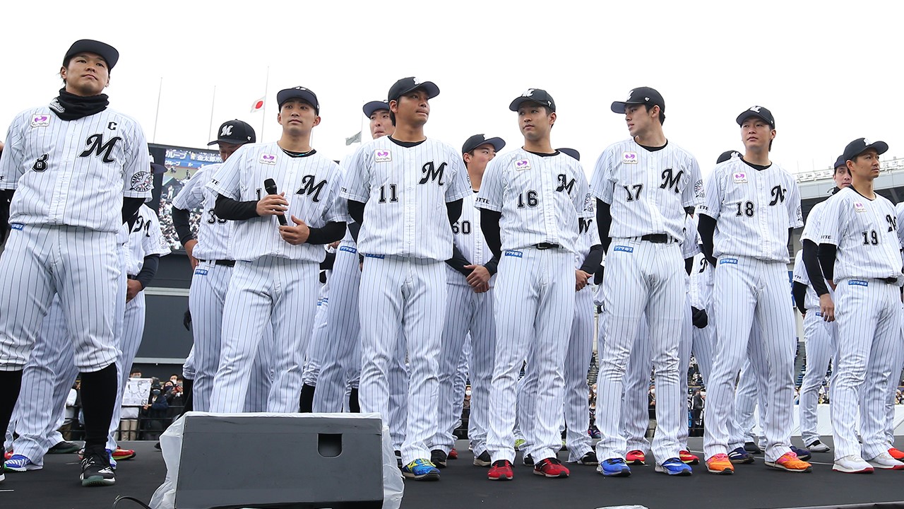 イベントに参加するロッテの選手たち（球団提供）