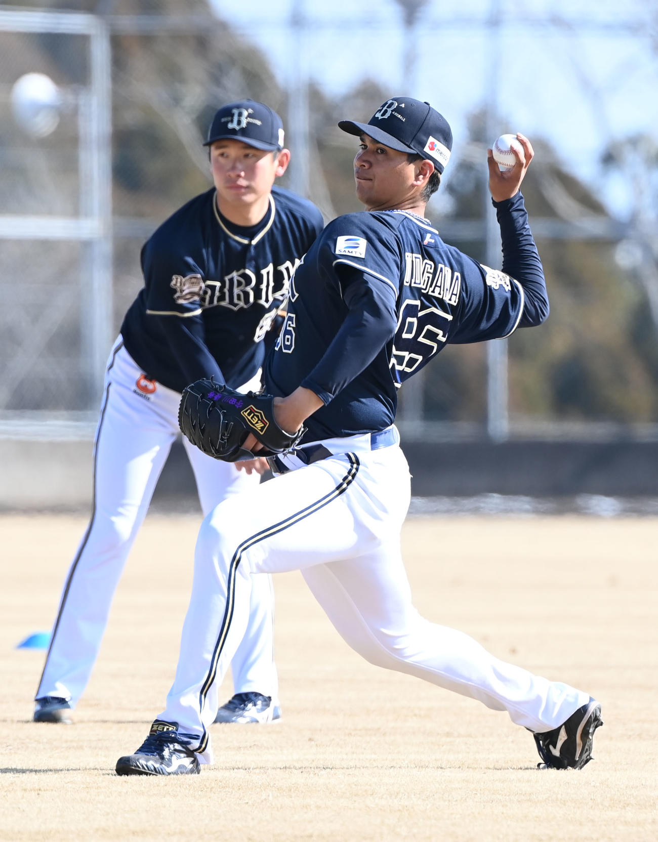 キャンプで最終調整するオリックス宇田川（撮影・和賀正仁）