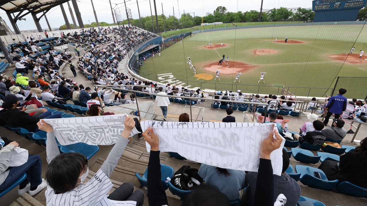 22年、千葉県市原市で開催したロッテのイースタン・リーグ公式戦（球団提供）