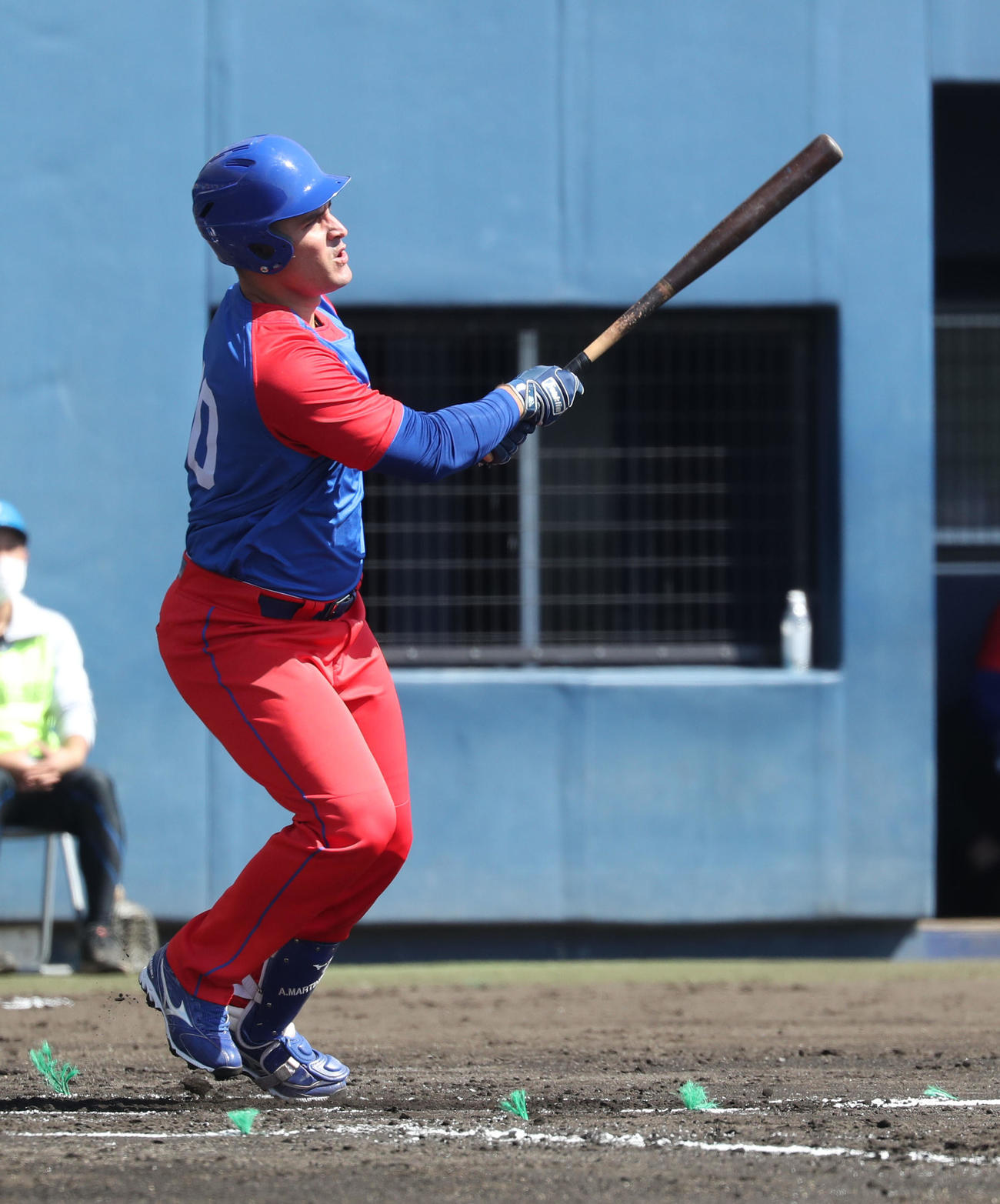 日本ハム対キューバ　2回表キューバ2死、A・マルティネスは中飛に終わる（撮影・佐藤翔太）