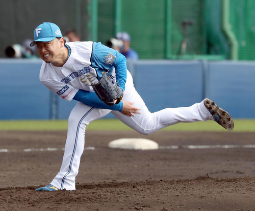 日本ハム対中日　日本ハム4番手の池田（撮影・佐藤翔太）