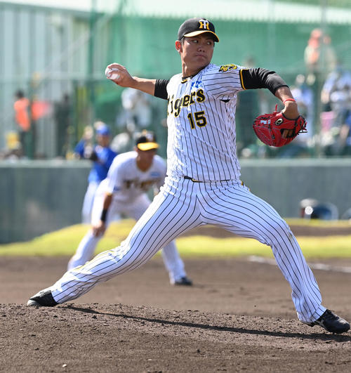 阪神対DeNA 阪神4番手の西純矢(撮影・前岡正明)