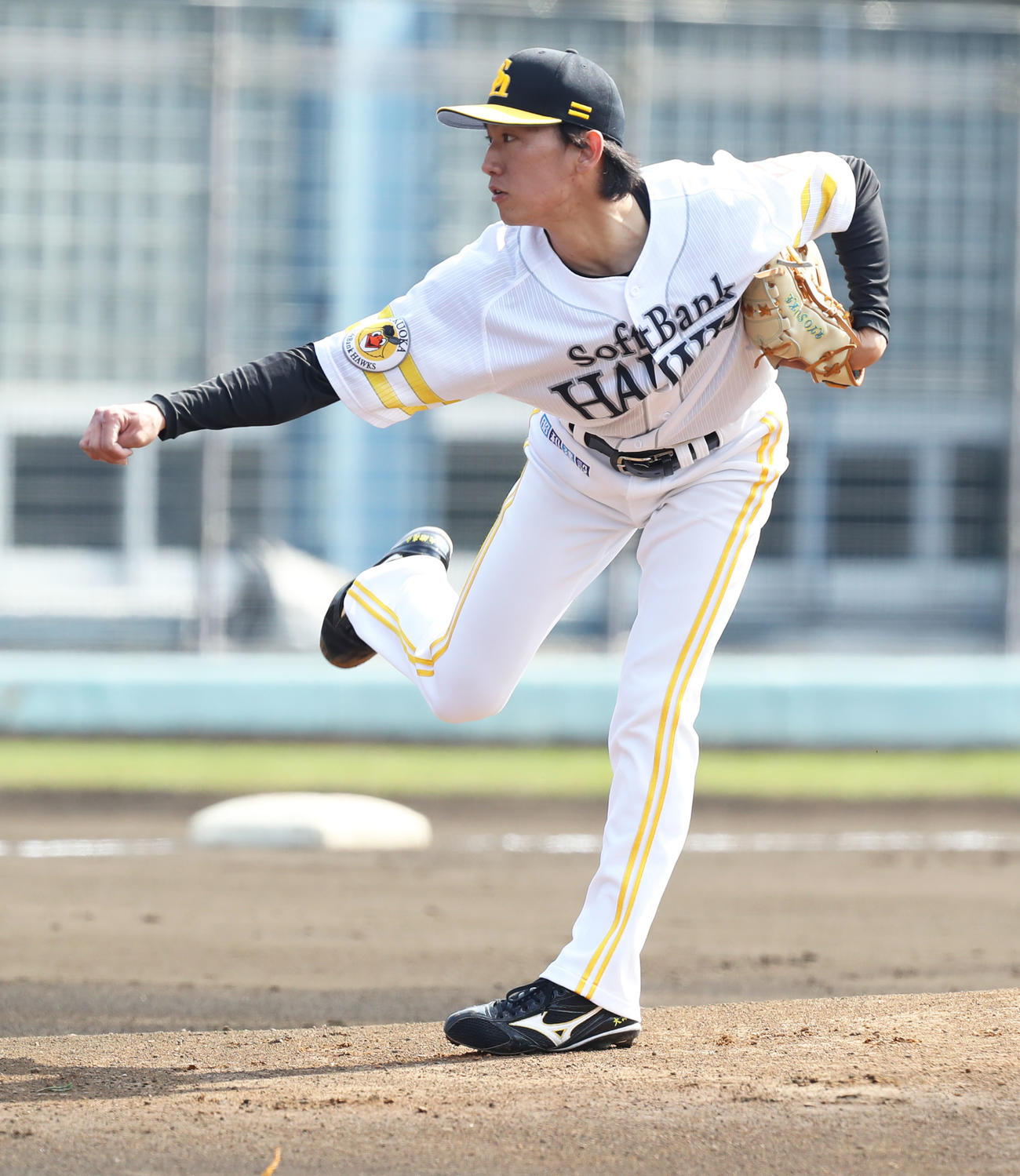 紅白戦の白組で先発したで先発した大津（撮影・屋方直哉）
