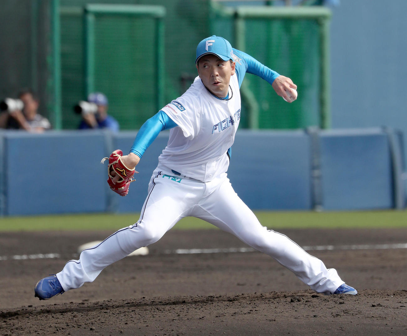 日本ハム対中日　日本ハム2番手の宮西（撮影・佐藤翔太）