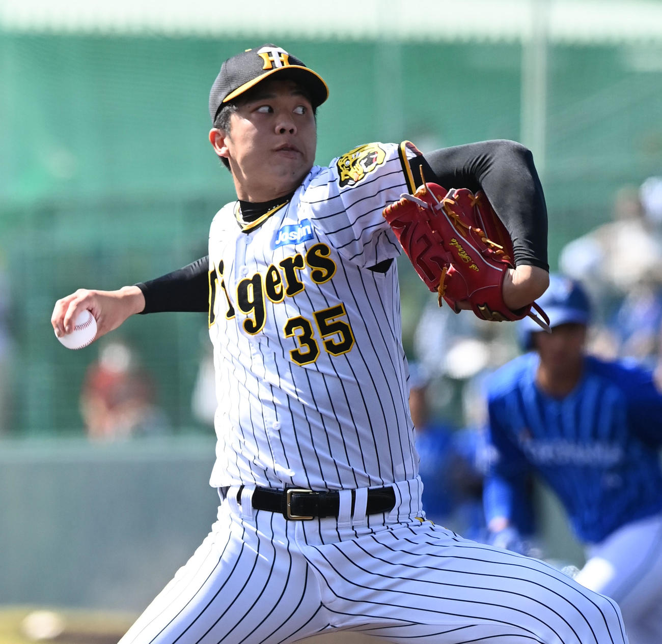 阪神対DeNA　阪神先発の才木（撮影・前岡正明）