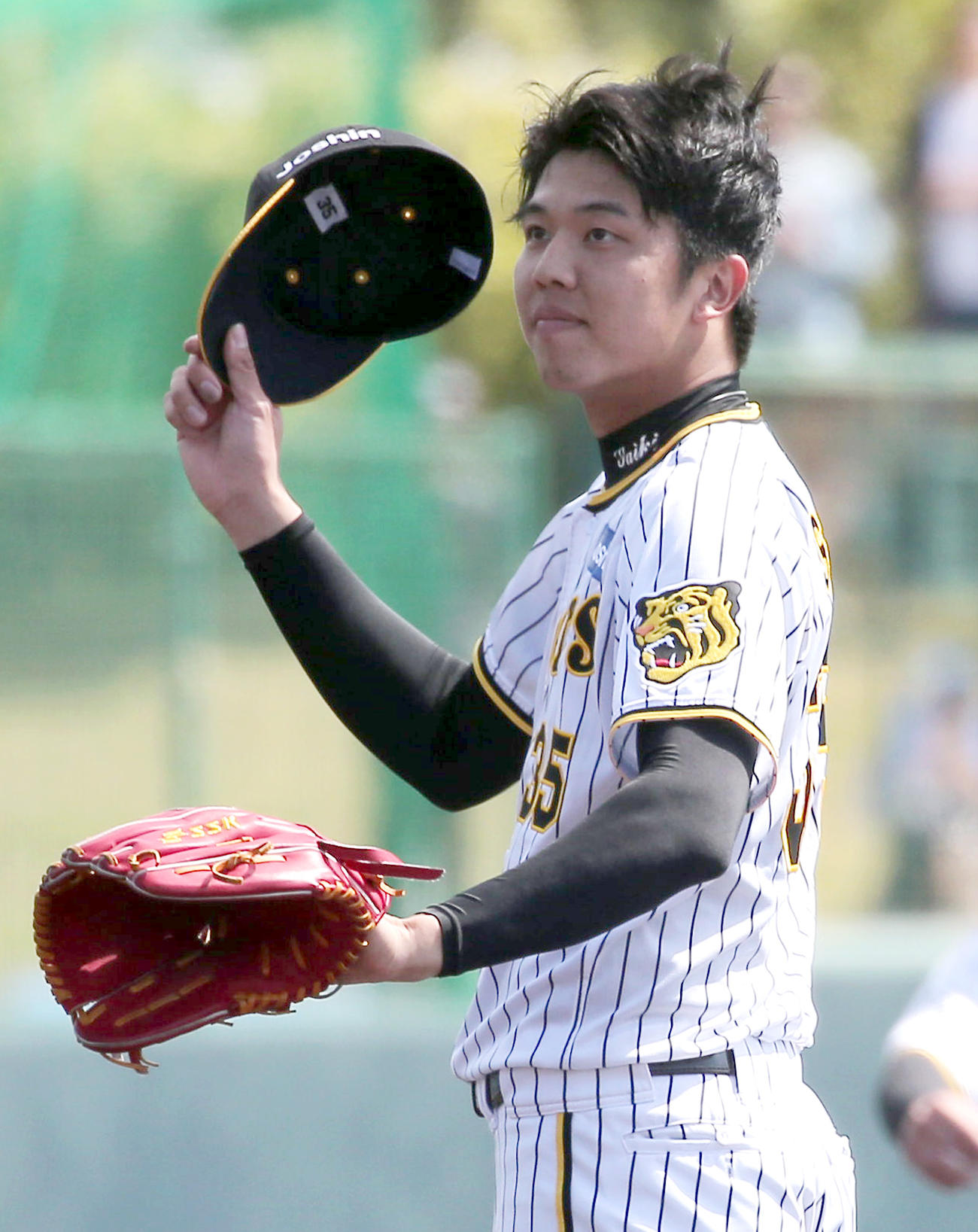 練習試合・阪神対DeNA　好投する阪神先発の才木（撮影・上山淳一）