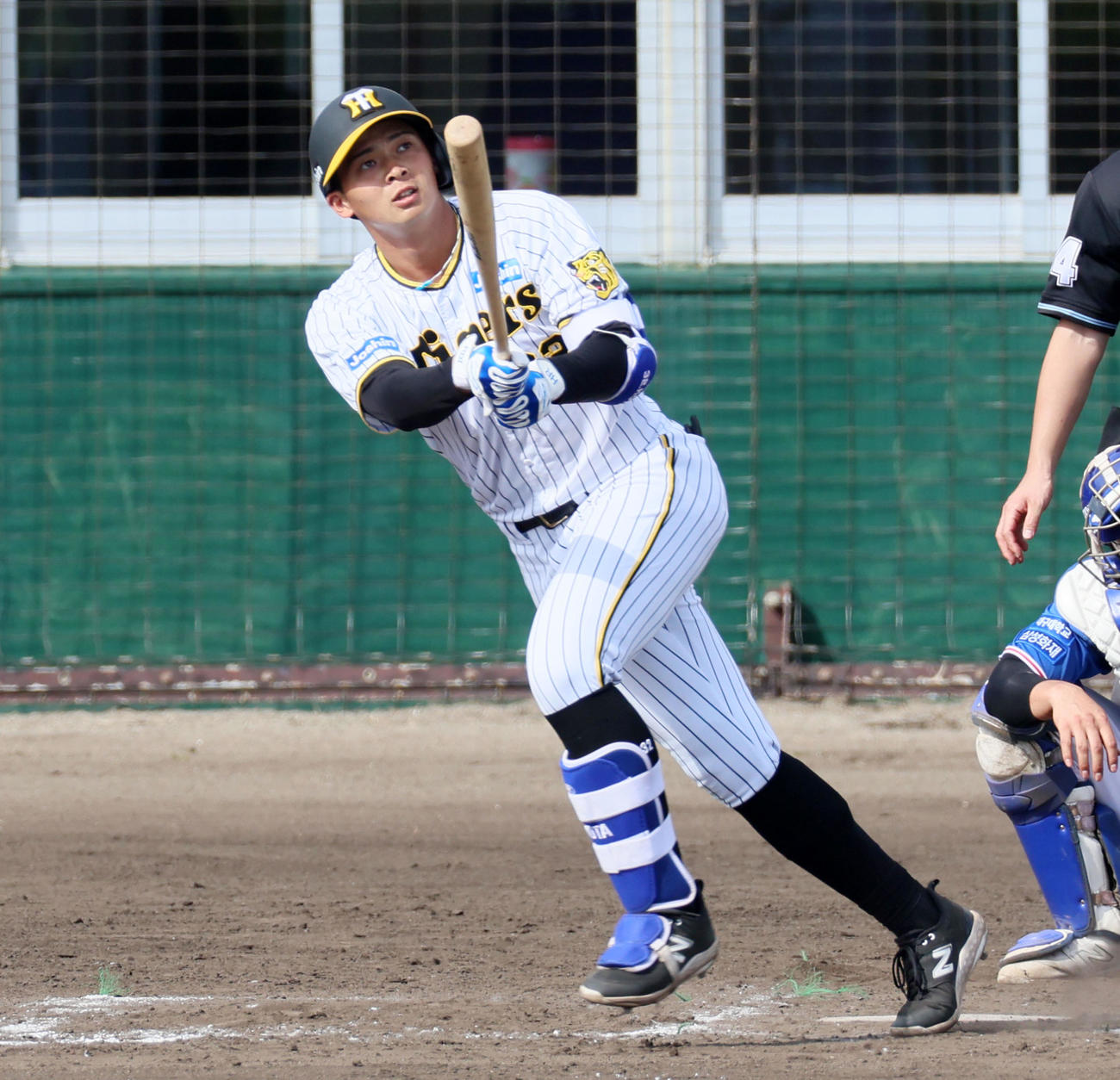 阪神対サムスン　7回裏阪神1死満塁、井上は左中間越え満塁本塁打を放つ（撮影・加藤哉）