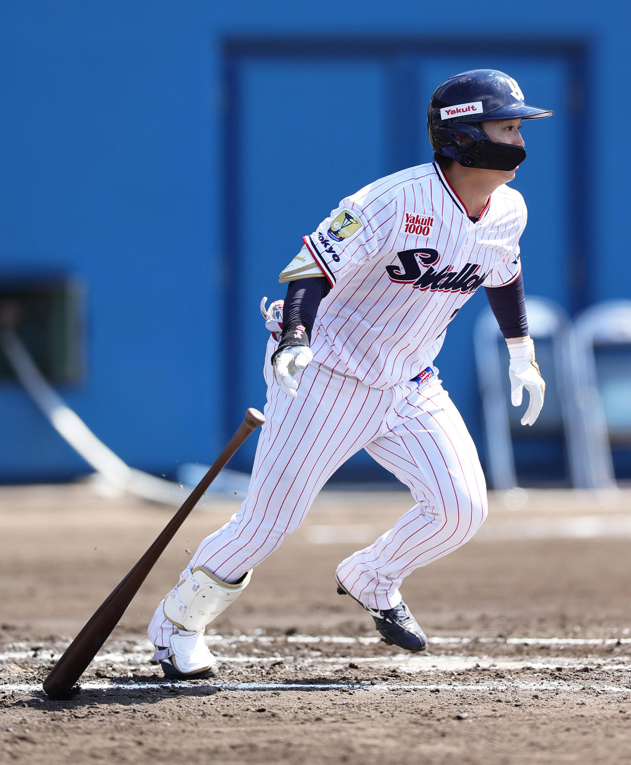 ヤクルト対ロッテ　1回裏ヤクルト2死二、三塁、長岡は中越え2点適時二塁打を放つ（撮影・足立雅史）