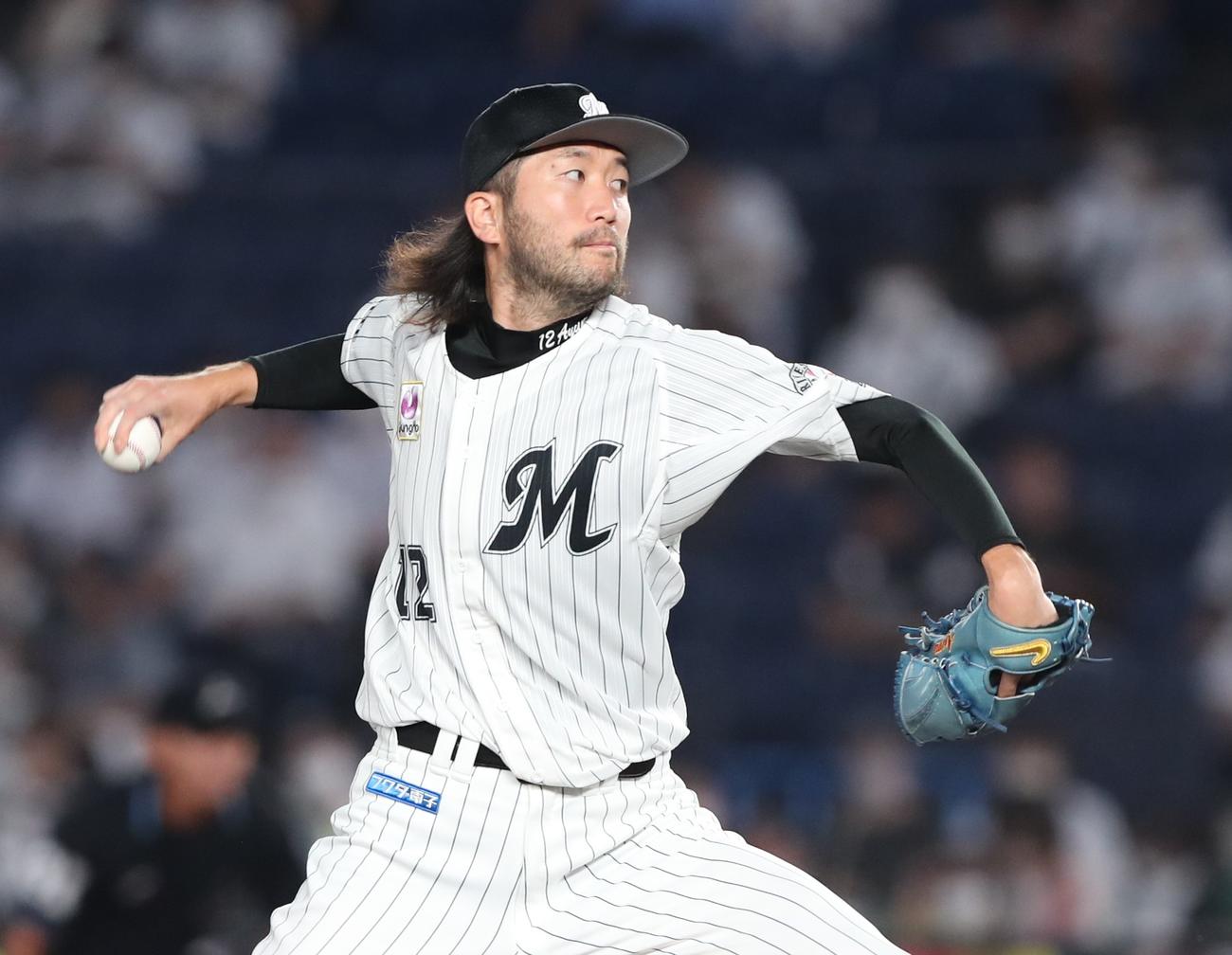 ロッテ石川歩（2022年9月13日撮影）
