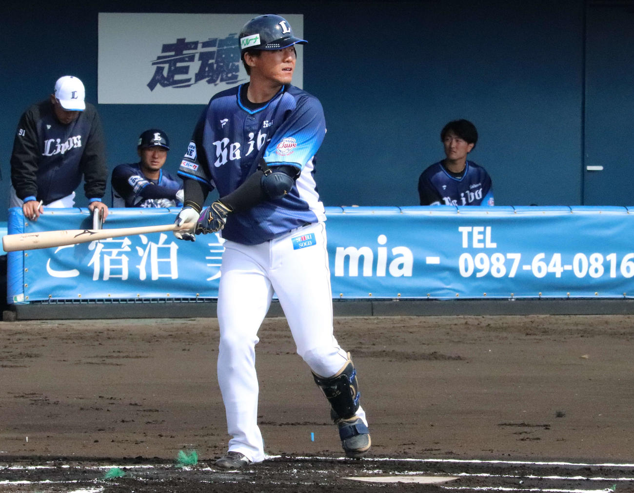 紅白戦で3安打を放った西武陽川（撮影・金子真仁）