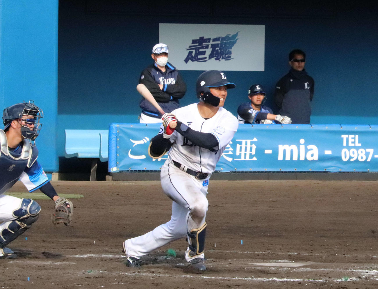 紅白戦で3安打した西武蛭間（撮影・金子真仁）