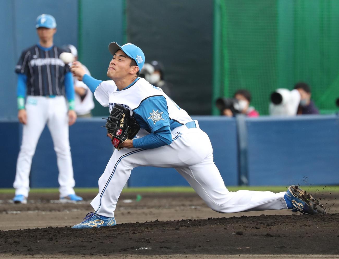 日本ハム宮内春輝（2023年2月11日撮影）