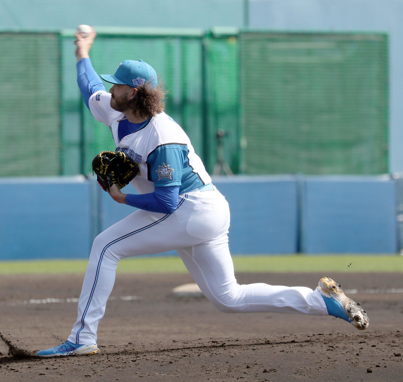 日本ハム対ロッテ　日本ハム3番手のポンセ（撮影・佐藤翔太）