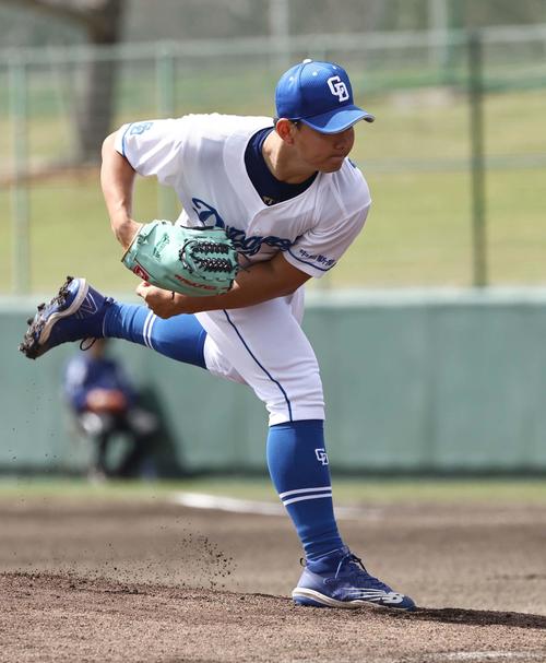 中日対阪神練習試合　中日先発の小笠原（撮影・上田博志）