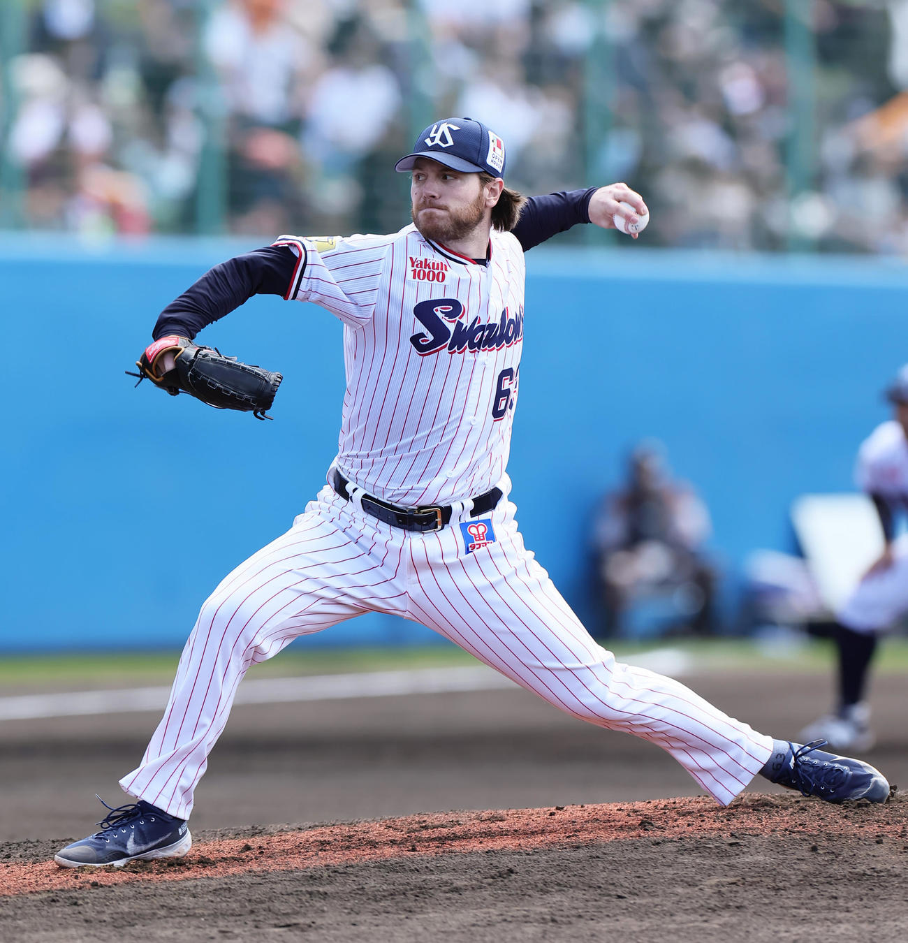 ヤクルト対巨人　ヤクルト先発のピーターズ（撮影・足立雅史）