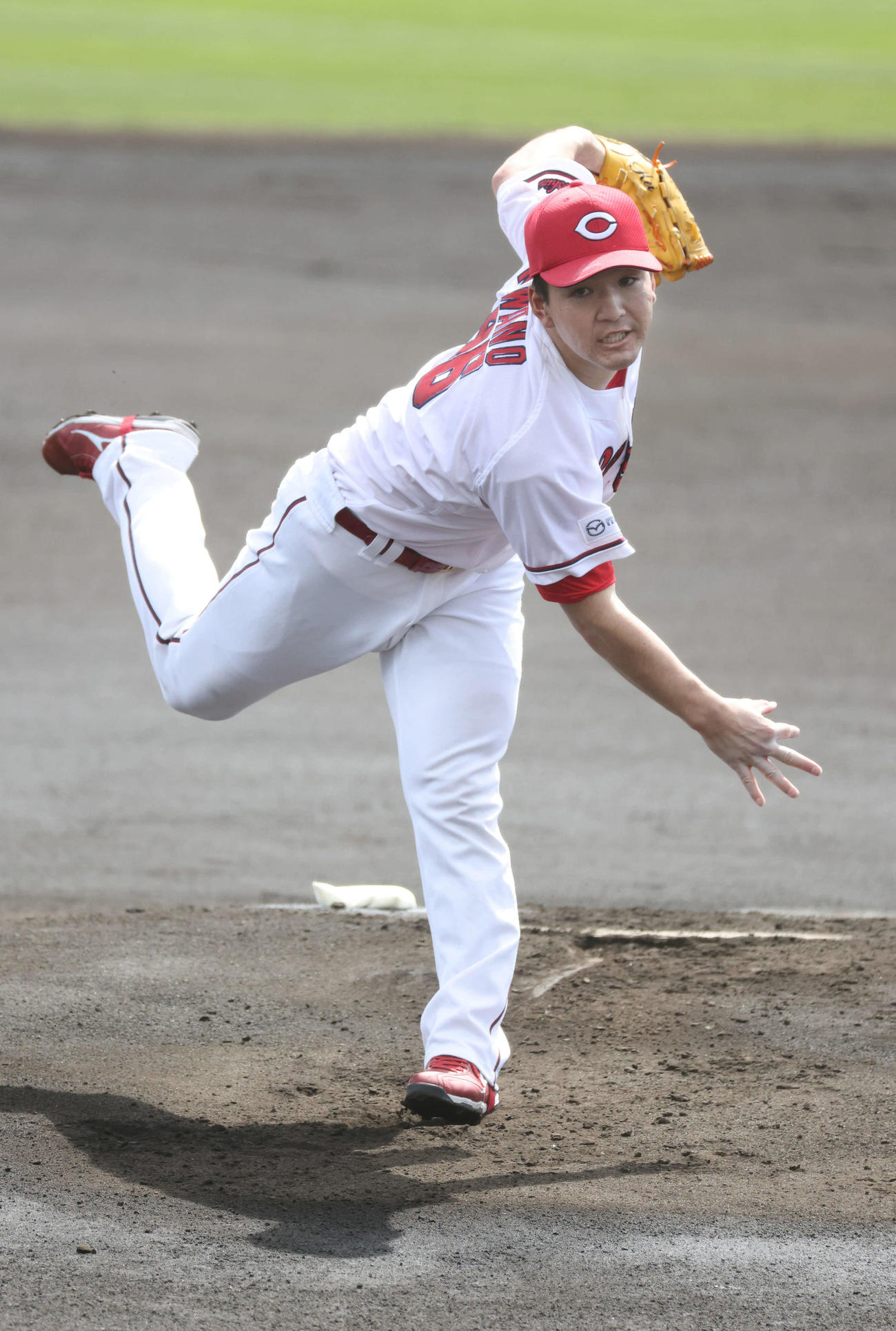 練習試合広島対楽天　広島先発、ドラフト5位の河野（撮影・加藤孝規）