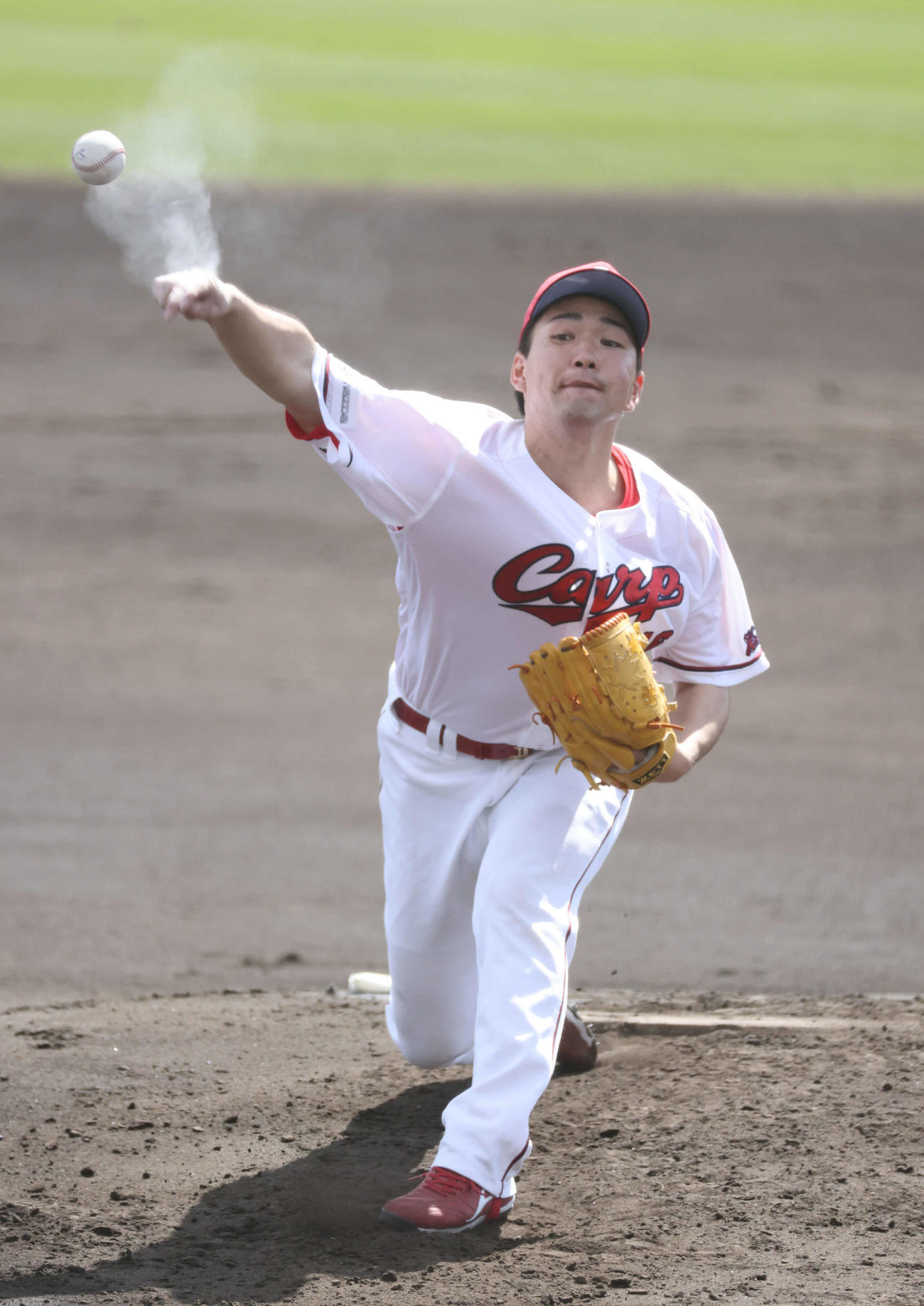 楽天との練習試合で先発した広島ドラフト5位の河野（撮影・加藤孝規）