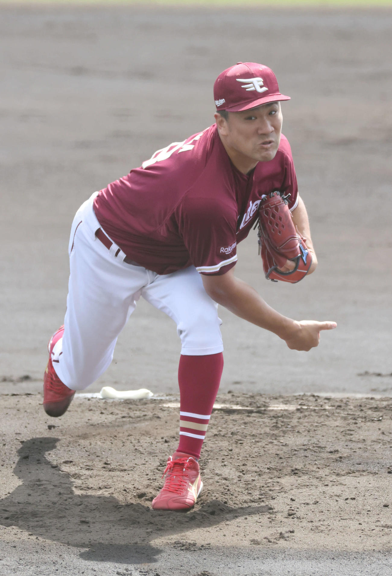 練習試合広島対楽天　楽天先発の田中将（撮影・加藤孝規）