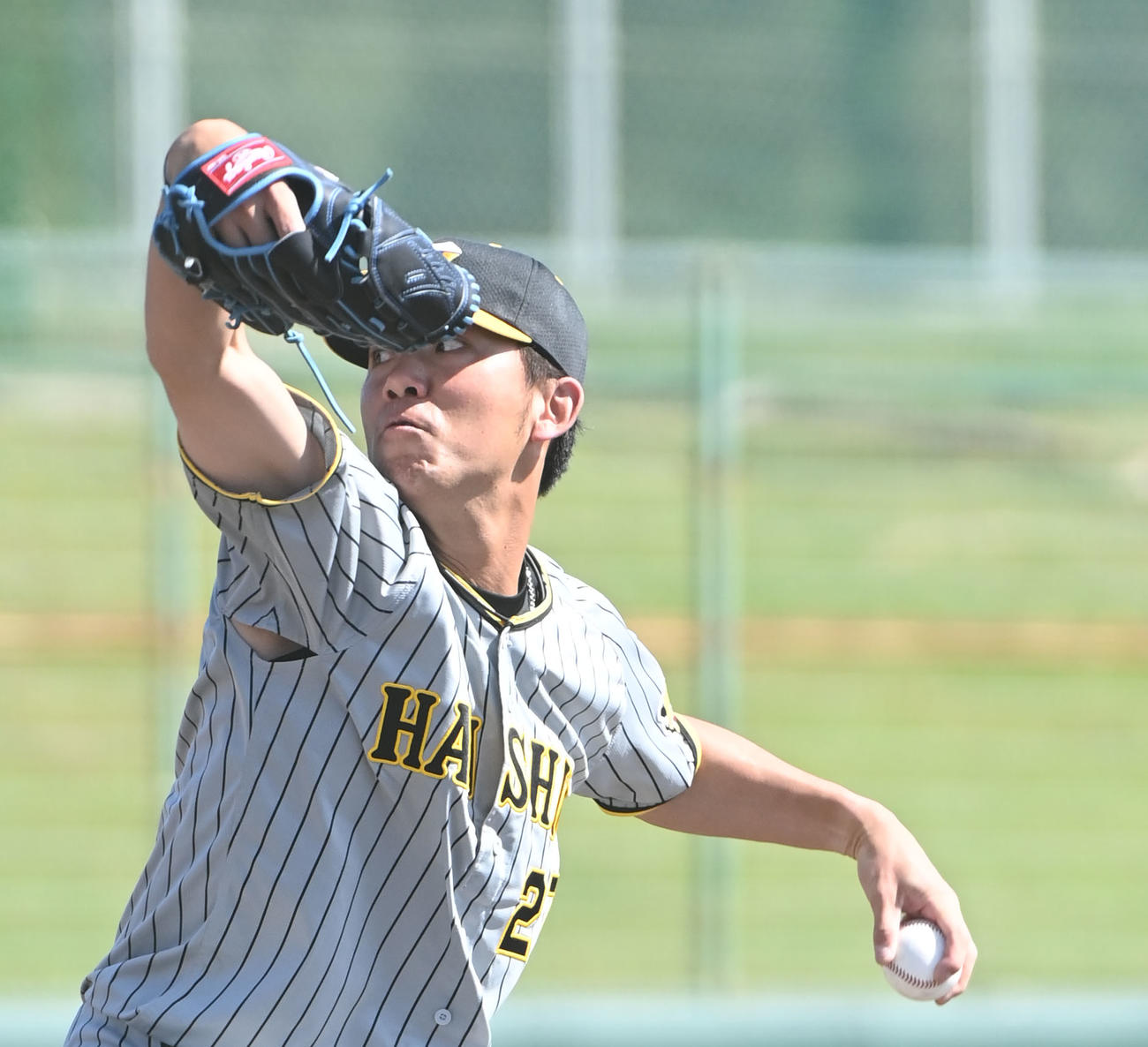 中日対阪神　中日対阪神　4回裏、力投する阪神2番手の伊藤将（撮影・森本幸一）