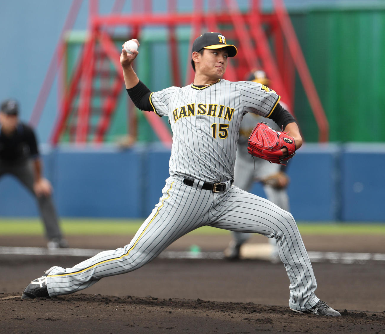 日本ハム対阪神　阪神先発の西純（撮影・佐藤翔太）